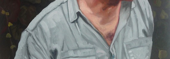 Eric Monbel Autoportrait Chemise bleue